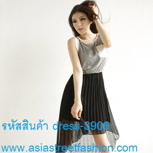 dress ชุดเดรสแฟชั่นแขนกุด