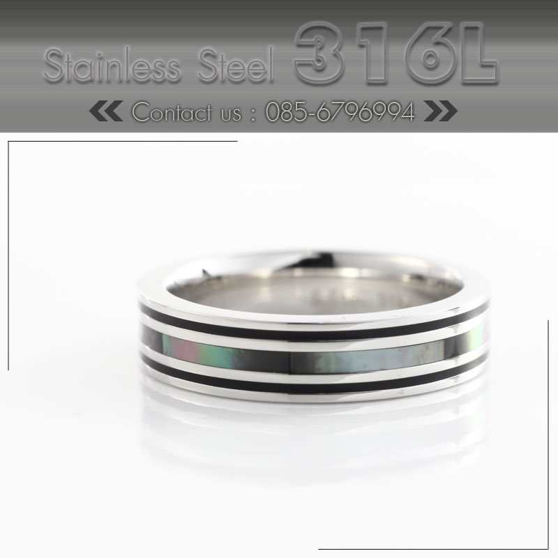 แหวนสแตนเลส316l-แท้-black-mother-of-pearl-stainless-steel-31