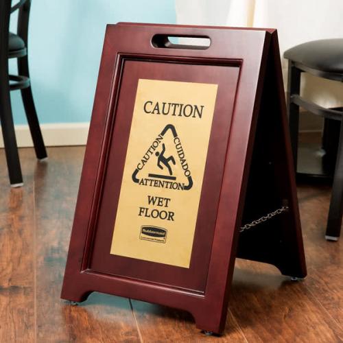 executive-multi-lingual-wooden-caution-sign--2-sided--ป้ายเต